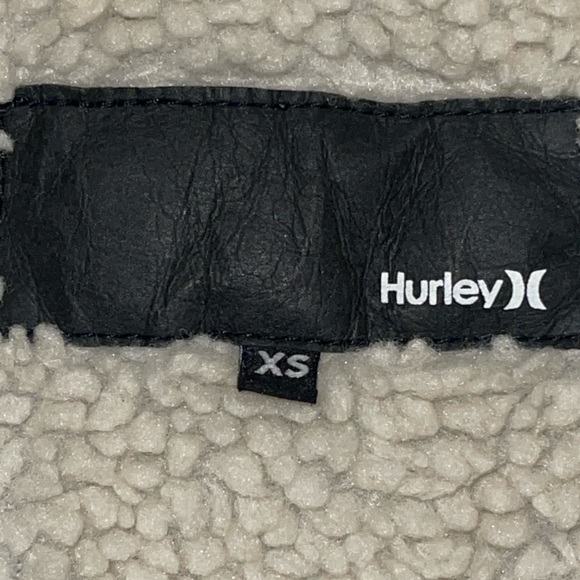 Hurley vintage looking Sherpa-lined black denim jean vest size XS - Picture 5 of 6